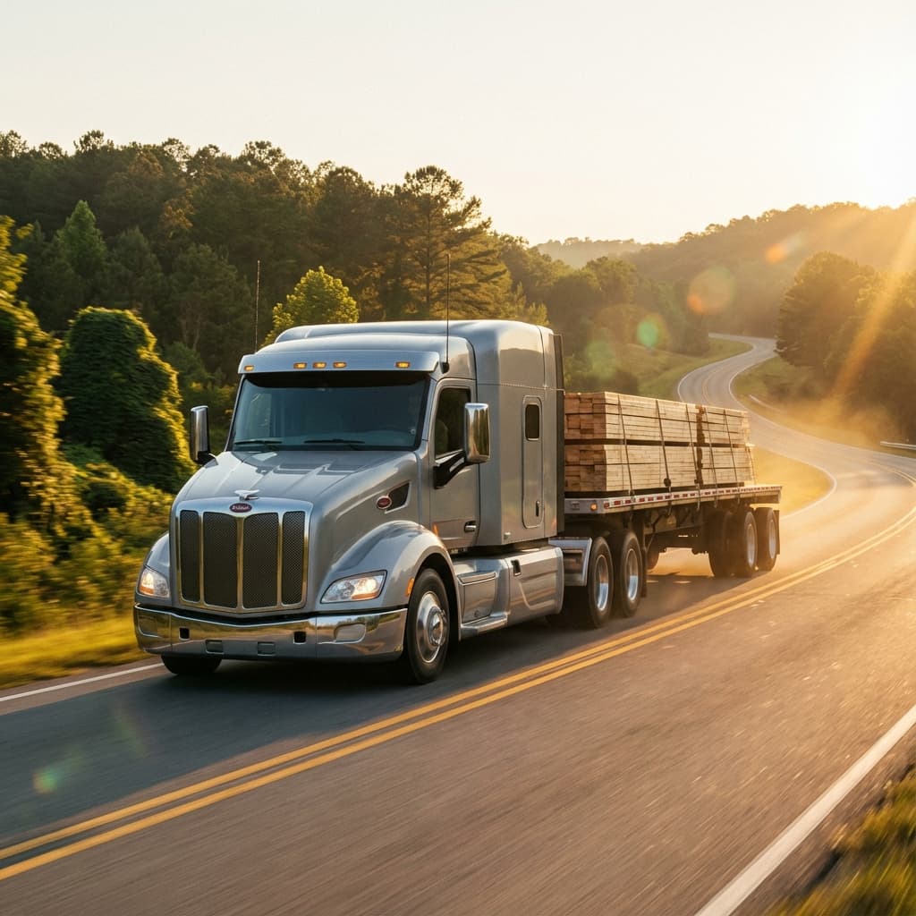 Truck driving on Alabama highway